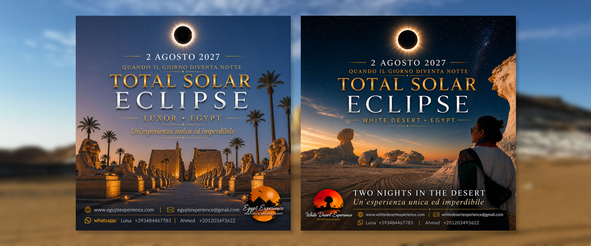 Eclissi solare 2 agosto 2027 Luxor - White Desert Egypt Eclissi solare 2 agosto 2027 Luxor - White Desert Egypt